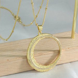 Feather Halo Necklace (silver or gold)